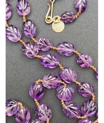 COLLIER NIILO FEUILLE AMETHYSTE à prix réduit toute l'année