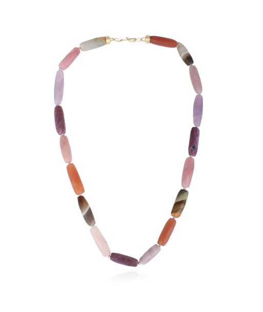 BEADED GEMSTONE PINK NECKLACE Les êtres humains sont 