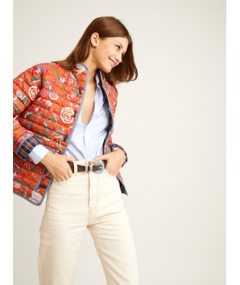 VESTE COURTE BOUQUET ORANGE l'achat 