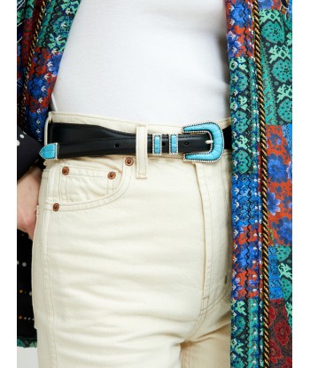 CEINTURE CRAZY TURQUOISE & NOIR votre restaurant rapide dans 