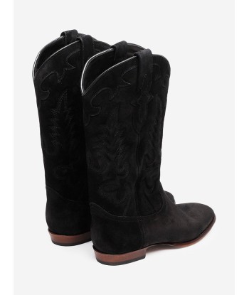 BOTTES SANTIAG MIDNIGHT EN DAIM NOIRES de votre