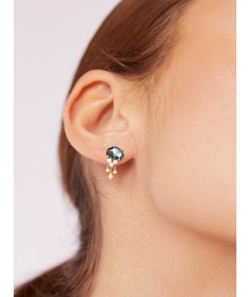 BOUCLE D'OREILLE JELLYFISH TOURMALINE BLEU Toutes les collections ici