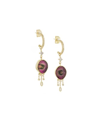 BOUCLES D'OREILLES TOURMALINES ET DIAMANTS prix