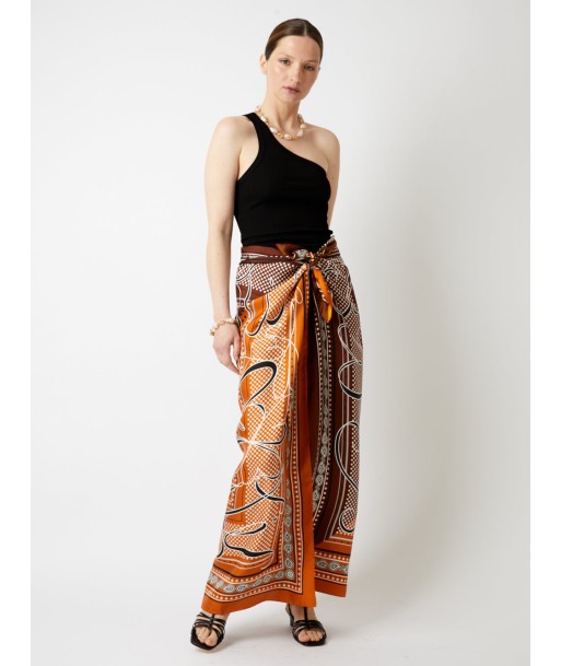 CIN ORANGE SILK SKIRT en linge