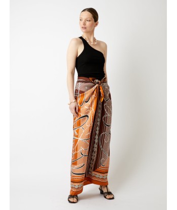 CIN ORANGE SILK SKIRT en linge