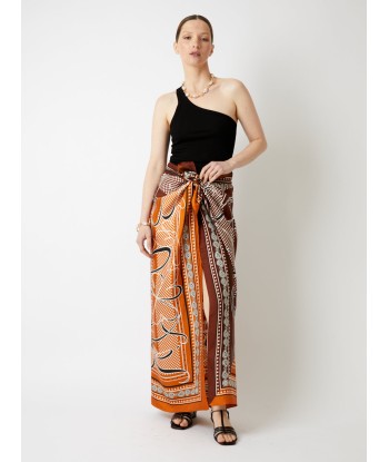 CIN ORANGE SILK SKIRT en linge