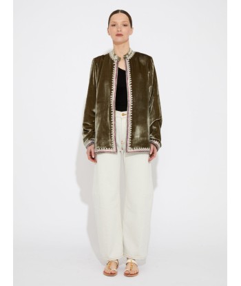 PLUTO JACKET IN KHAKI VELVET est présent 