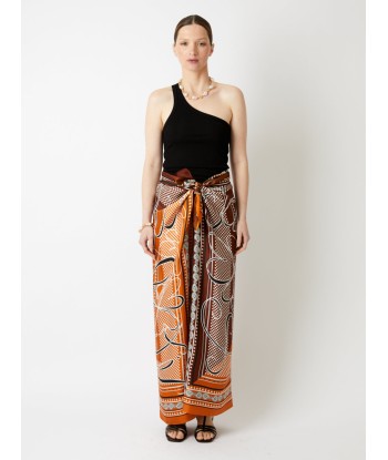 CIN ORANGE SILK SKIRT en linge