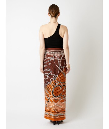 CIN ORANGE SILK SKIRT en linge