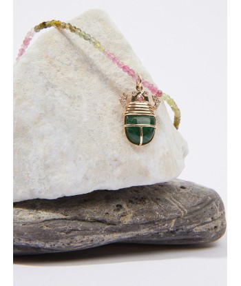 TOURMALINE AND JASPER SCARAB NECKLACE Comparez plus de prix