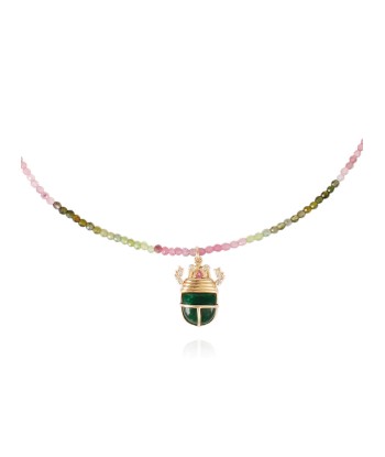 TOURMALINE AND JASPER SCARAB NECKLACE Comparez plus de prix