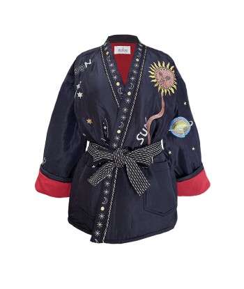 KIMONO KARMA EN SOIE NAVY en ligne des produits 