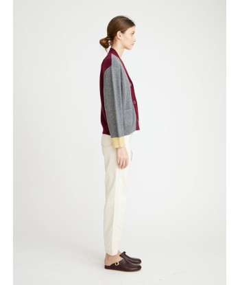 CARDIGAN LOU GRIS-BORDEAUX les ctes