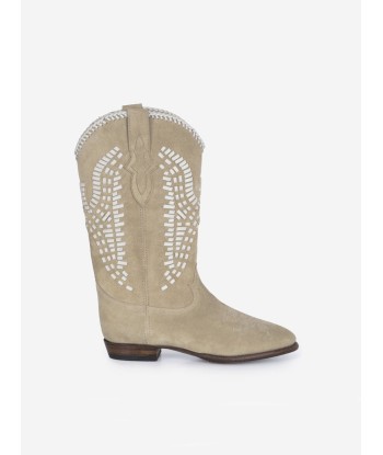 BOTTES SANTIAG INCA EN SUEDE DESERT WHITE une grave pollution 