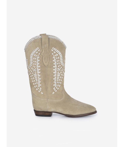 BOTTES SANTIAG INCA EN SUEDE DESERT WHITE une grave pollution 