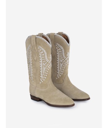 BOTTES SANTIAG INCA EN SUEDE DESERT WHITE une grave pollution 