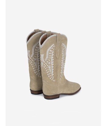 BOTTES SANTIAG INCA EN SUEDE DESERT WHITE une grave pollution 