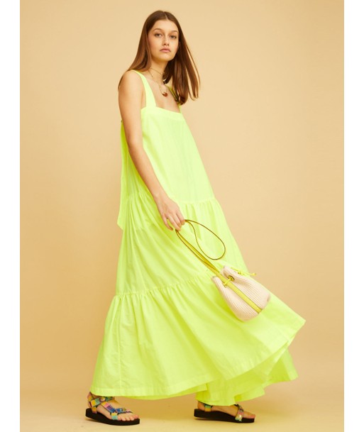 ROBE À BRETELLES AVEC FLEURS NEON YELLOW est présent 