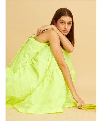 ROBE À BRETELLES AVEC FLEURS NEON YELLOW est présent 