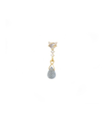 BOUCLE D'OREILLE SAPHIR BLEU GRIS, PIERRE DE LUNE ET DIAMANTS Le MVP de beaucoup