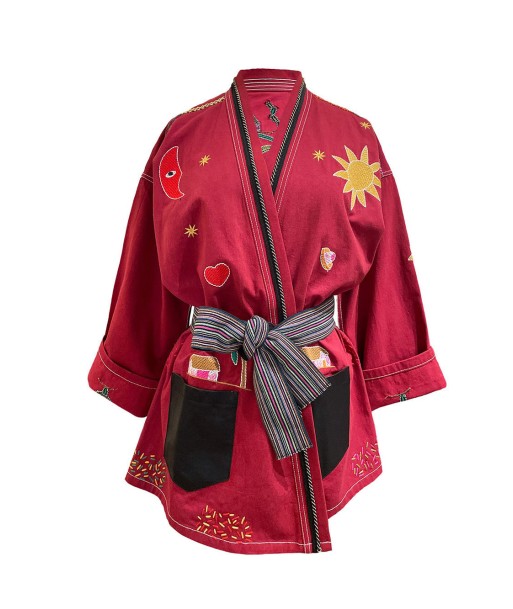 KIMONO MEXICAIN BURGUNDY votre