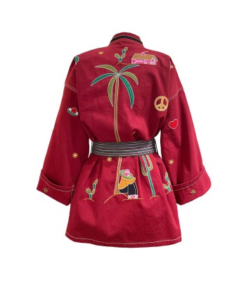 KIMONO MEXICAIN BURGUNDY votre