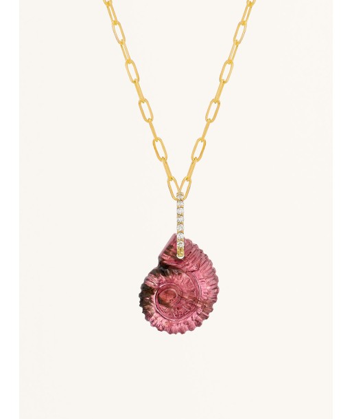 PENDENTIF ESCARGOT TOURMALINE ROSE de l' environnement