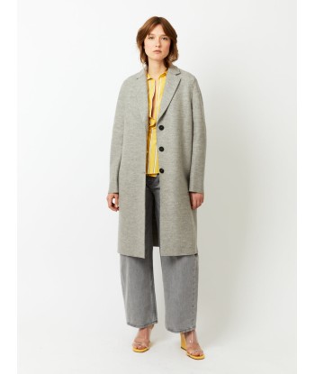 STONE MELANGE PRESSED WOOL OVERCOAT en ligne