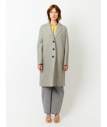 STONE MELANGE PRESSED WOOL OVERCOAT en ligne