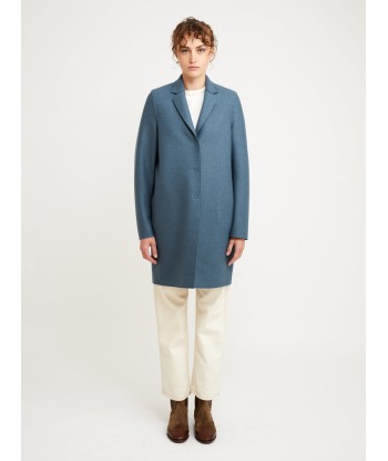 MANTEAU COCOON PRESSED STEEL BLUE pas chere