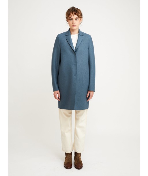 MANTEAU COCOON PRESSED STEEL BLUE pas chere