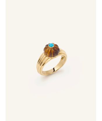 BAGUE GELATO OEIL DE TIGRE ET TURQUOISE JUSQU'A -70%! 