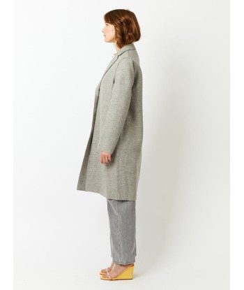 STONE MELANGE PRESSED WOOL OVERCOAT en ligne