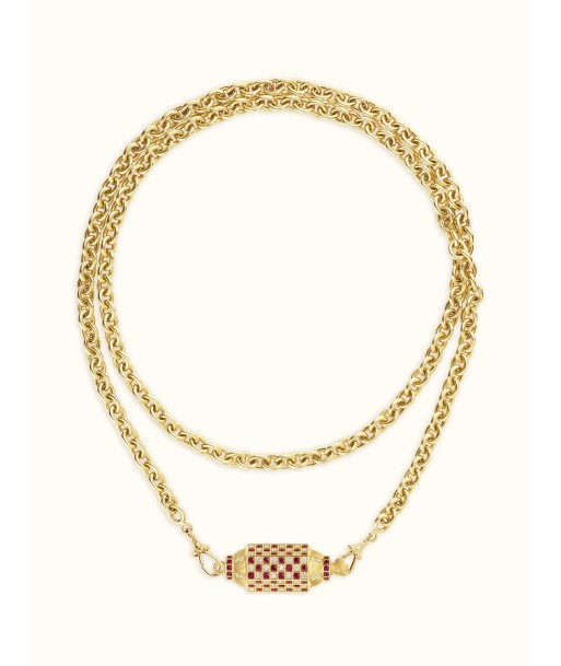 COLLIER LOCKET CHECK RUBIS & DIAMANTS de la marque