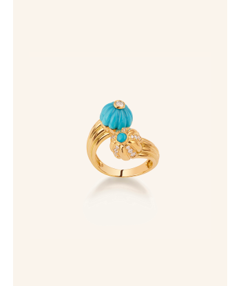 BAGUE DOUBLE GELATO TURQUOISE ET DIAMANTS commande en ligne