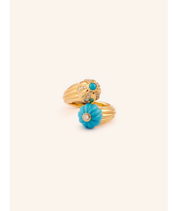 BAGUE DOUBLE GELATO TURQUOISE ET DIAMANTS commande en ligne