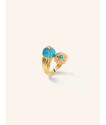 BAGUE DOUBLE GELATO TURQUOISE ET DIAMANTS commande en ligne