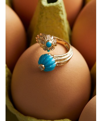 BAGUE DOUBLE GELATO TURQUOISE ET DIAMANTS commande en ligne