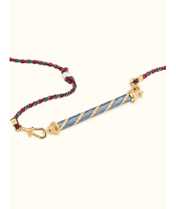 COLLIER CANDY CANE BLEU france