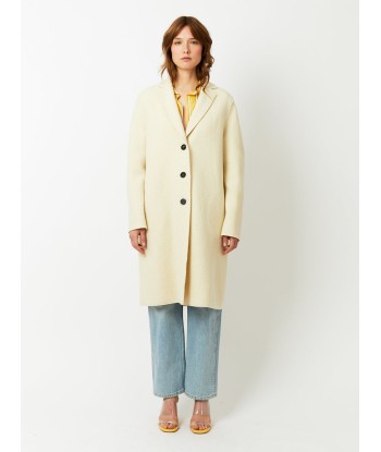 NATURAL WHITE BOILED WOOL OVERCOAT france