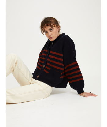 CARDIGAN ROY RAYURES HARISSA NAVY suggérées chez