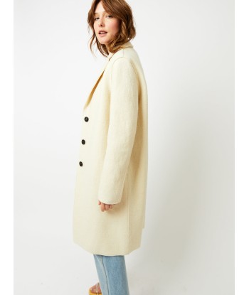 NATURAL WHITE BOILED WOOL OVERCOAT france