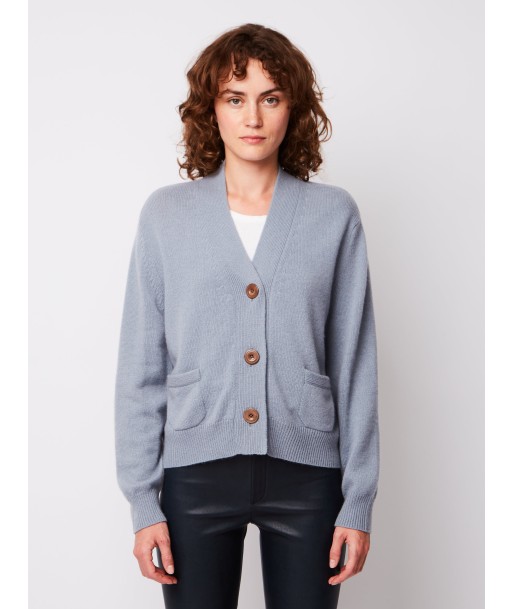 CARDIGAN LOU BLEU GRISE basket pas cher