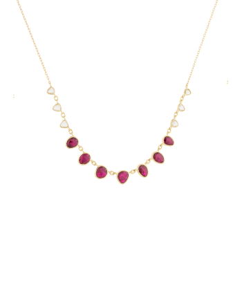 COLLIER RUBIS ET DIAMANTS ROSECUT Venez acheter