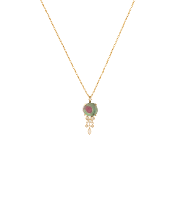 COLLIER JELLYFISH TOURMALINE WATERMELON ET DIAMANTS acheter