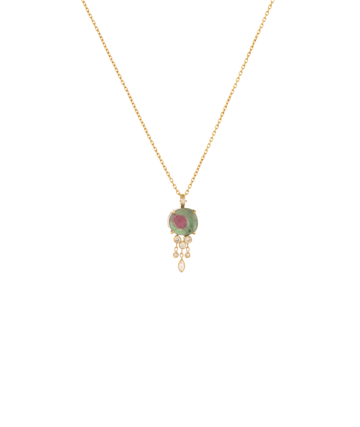 COLLIER JELLYFISH TOURMALINE WATERMELON ET DIAMANTS acheter