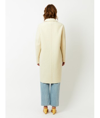 NATURAL WHITE BOILED WOOL OVERCOAT france