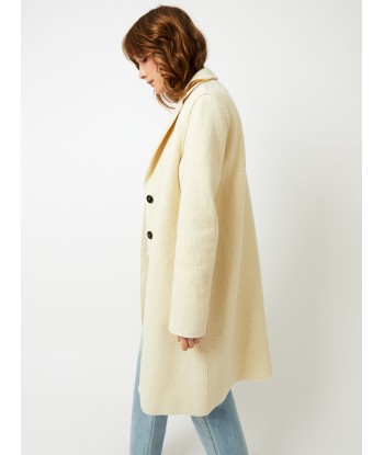 NATURAL WHITE BOILED WOOL OVERCOAT france