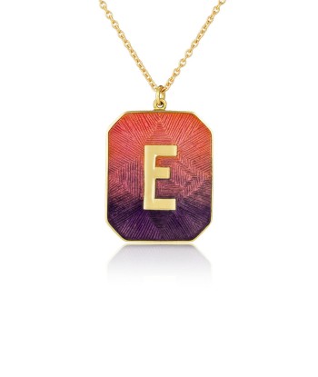 SUNSET E ENAMEL ALPHABET NECKLACE rembourrage situé sous