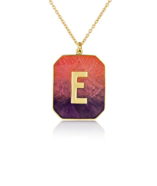 SUNSET E ENAMEL ALPHABET NECKLACE rembourrage situé sous